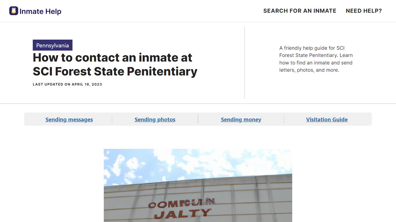 How to contact an inmate at SCI Forest State Penitentiary